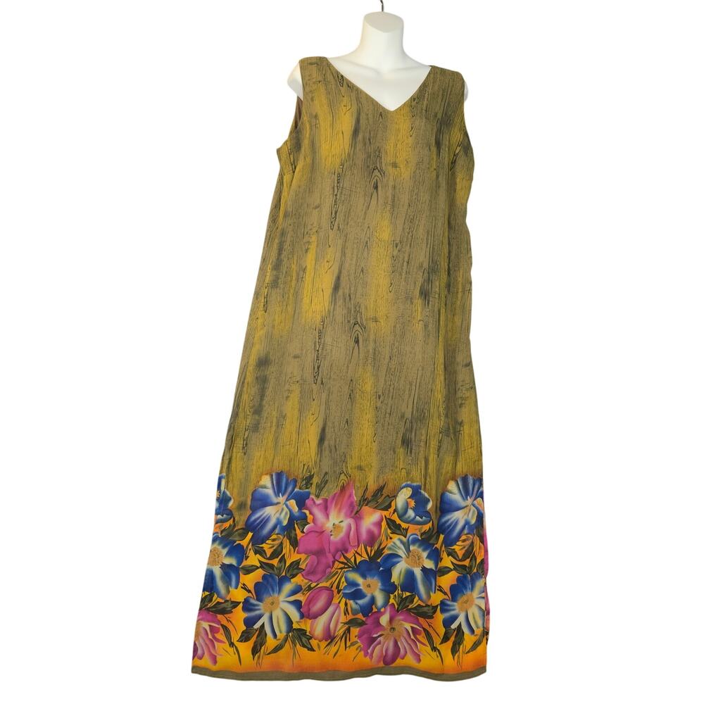 Mlle Gabrielle‎ Womens Size 14 Tank Maxi Dress Floral Lightweight Shift Vacation
